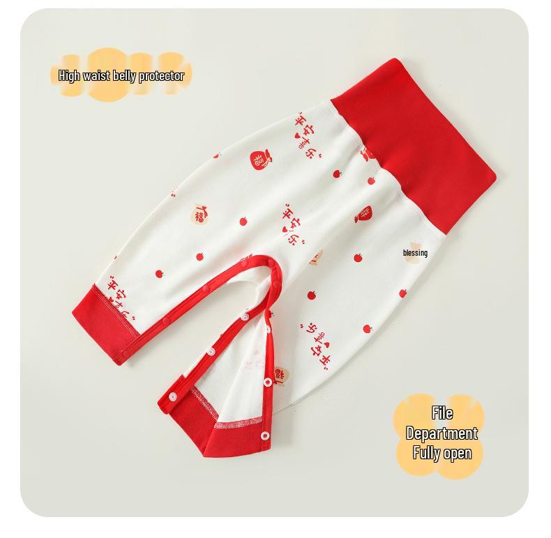 Детский хлопковый комплект нижнего белья без косточек на весну и осень: Базовый слой с высокой талией для мальчиков и девочек