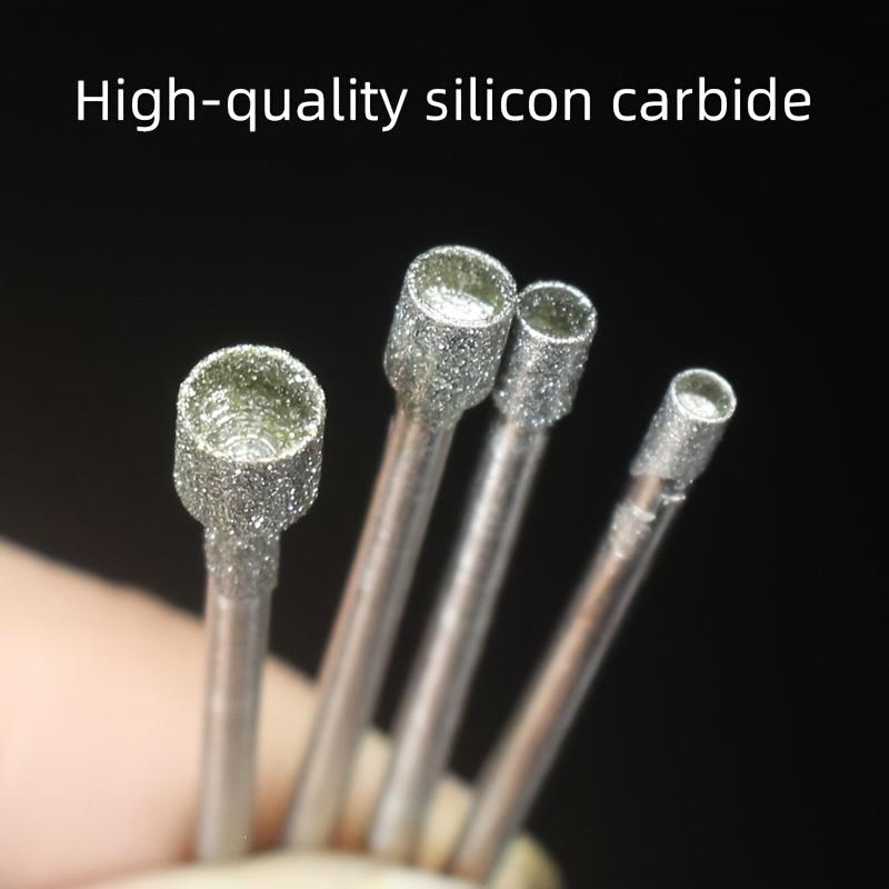 10 Pcs Diamond Abrasive Drill Bits for Jade Carving, Grinding Needles for Amber, Agate