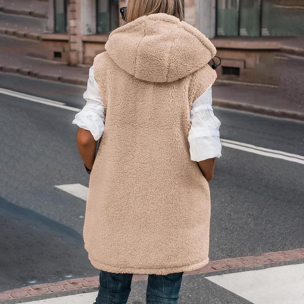 Women's Fashion Solid Color Double-sided Wearing Cotton-padded Coat Winter Loose Commuter Mid-length Hooded Cotton-padded Coat