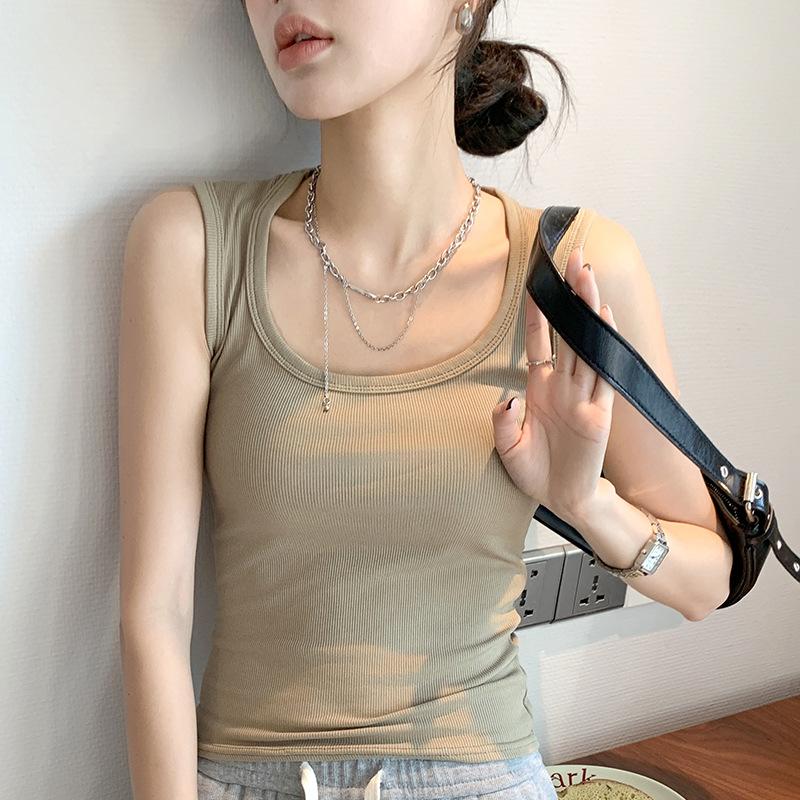 New Small Vest, Suspender, Sleeveless Top Inside, Trendy Spice Girl Short Bottoming Shirt T-shirt for Women's Summer Wear
