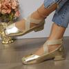 Large Size Mary Jane Shoes Spring and Autumn Shallow Mouth Square Head One Pedal with Skirt French Evening Single Shoes