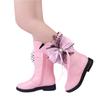Обувь для малышей, принцесса с узлом-бабочкой, модные кожаные сапоги
