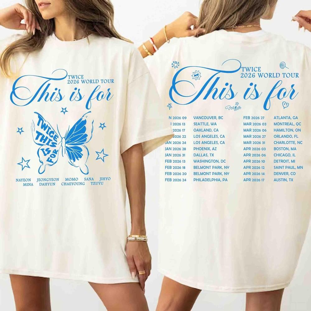 Twice 2026 World Tour 2 sided White Short Sleeve Remake T shirt NH26040
