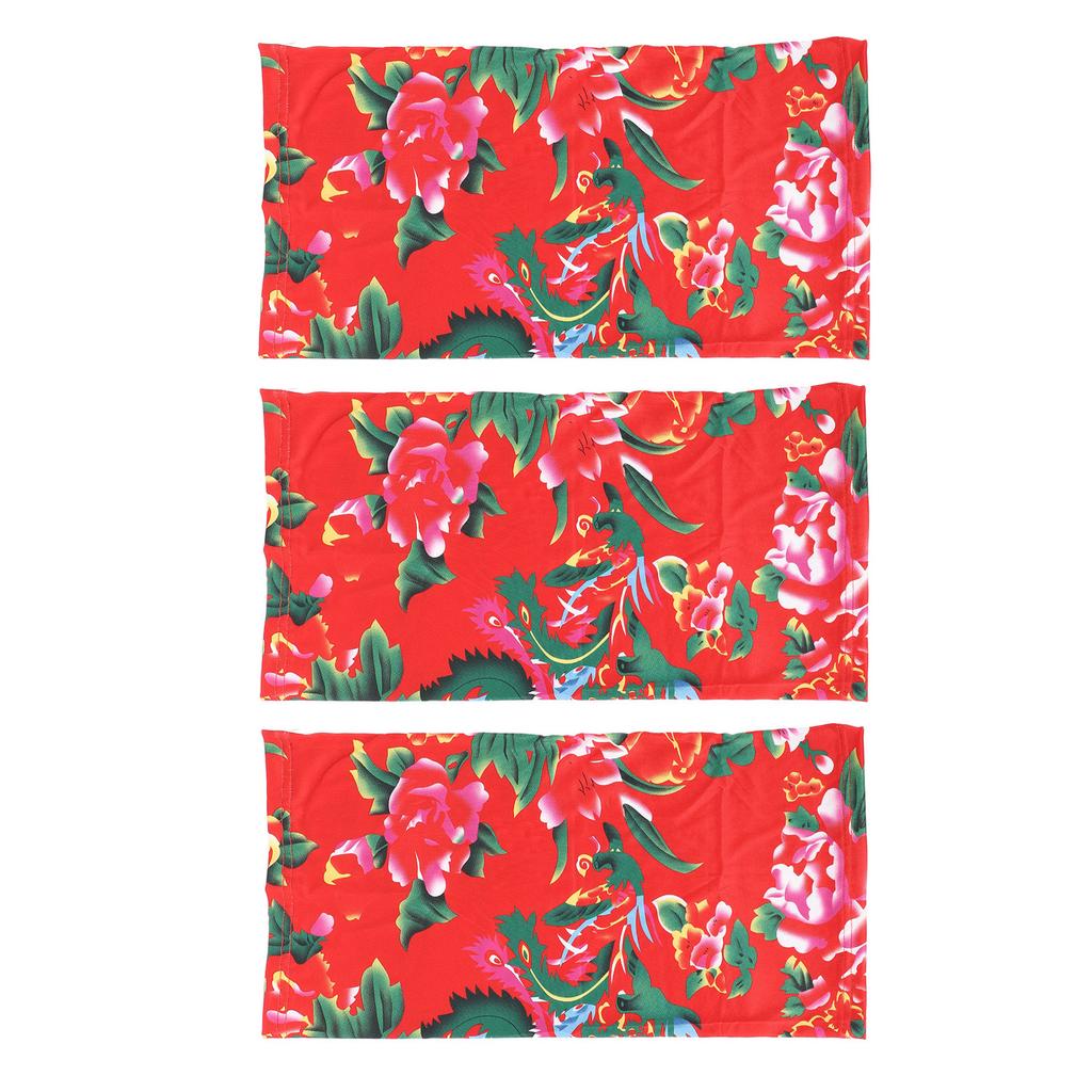3 Pcs Face Cover Scarf Sun Proof Quick Dry Red Flower Printed Neck Gaiter for Outdoor Activities