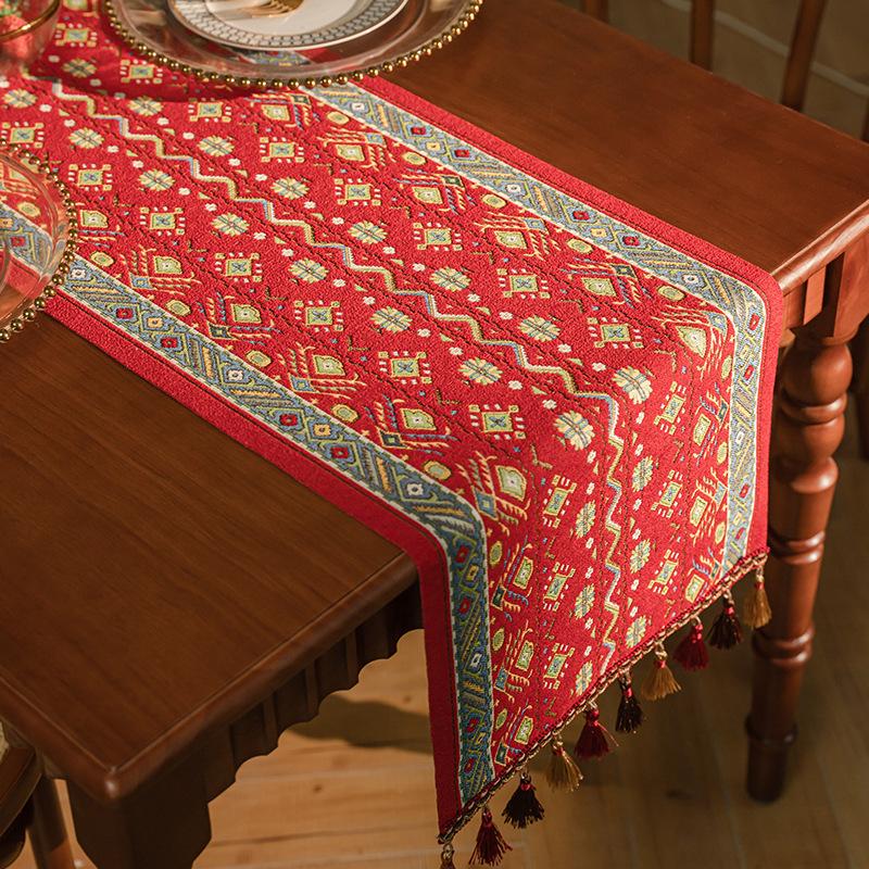 Рождественская снежинка украшение дорожка для стола жаккардовая скатерть для столовой новогодний подарок для дома кухня деревенский декор кровать хвост флаг чехол