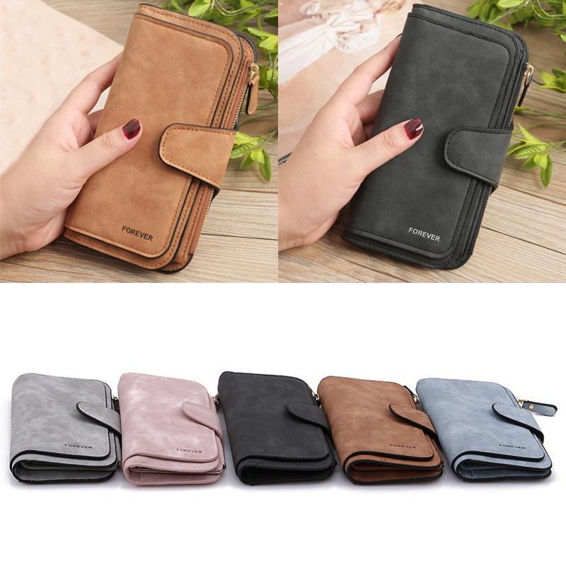 Женская мода винтажный матовый кошелек на молнии длинный клатч