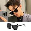 Trendy Men's Rectangular Black Sunglasses - Small Frame, Retro Hong Kong Style Driving Glasses
