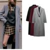 Fall and Winter New Arrival Women's Wool Blend Long Lapel Work Clothing Coat Outwear 9731147 2046168