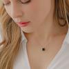 J.Lauren Onyx Square Rose Gold Necklace N01053