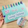 52 Week Saving Challenge Binder with Clear Cash Envelope Reusable 8 Holes Binder Budget Book Planner Money Organizer Album