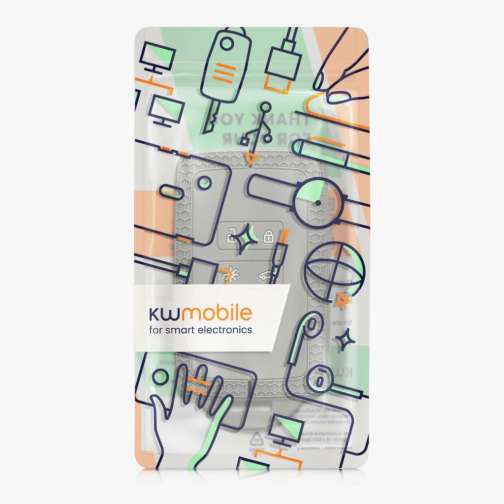 kwmobile Silicone Car Key Case Compatible for Renault 4-Button Car