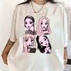 2026 Новый корейский Kpop BP Розовые Девочки Графический Харадзюку Футболки Свободные и Удобные Футболка из Плотного Хлопка Женская Мода Повседневный Топ