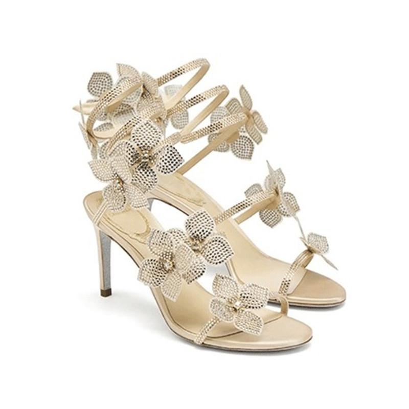 Luxury Rhinestones Flowers Women Gladiator Sandals Sexy Snake Twine Ankle Strap High heels Summer Wedding Prom Shoes Sandalias