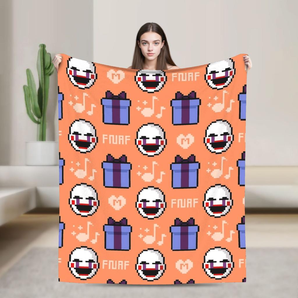 FNAFS At Freddy's Horror Blanket Camping Flannel Throw Blanket For Outdoor Soft Design Quality Bedspread Birthday Gift