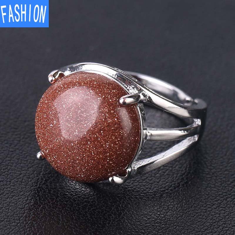 Кольцо с натуральным кристаллом, коготь, натуральный кристалл, выдолбленный, выпуклый, круглый, драгоценный камень, вечеринка