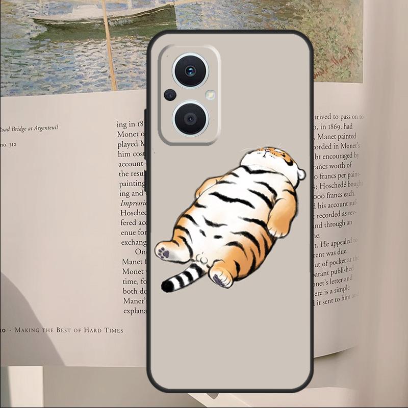 Толстый тигр Мультяшный Забавный Чехол Для OPPO Reno 10 12 13 14 Pro 11 F 12F 13F 14F 7 8 Lite OPPO Find X9 X6 X5 X8 Pro Чехол
