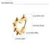 Y2K Punk Spike Rivet Ear Buckle Korean Style Goth Heart Earrings Fashion Jewelry   Men