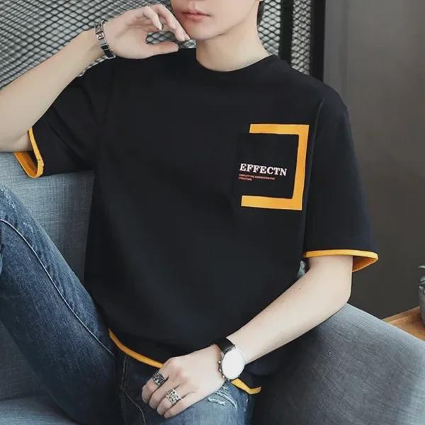 Новая мужская футболка свободного кроя с коротким рукавом Ice Silk со стальным принтом — тренд весны/лета