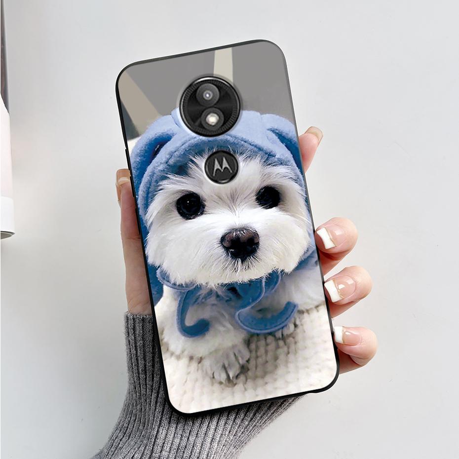 Чехол-бампер For Motorola Moto G7 Play Изысканный чехол Мягкий силиконовый корпус For Motorola Moto G7 Power Милый мультяшный черный чехол