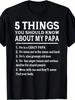 5 Things You Should Know About My Papa Father Day Humor Gift T-Shirt Super Soft And Breathable Fabri