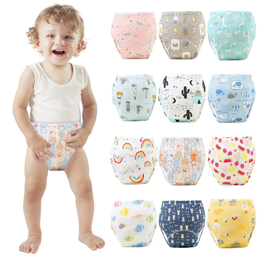 Baby Training Pants, Underwear, Washable Diapers, Reusable Cotton Breathable Diapers