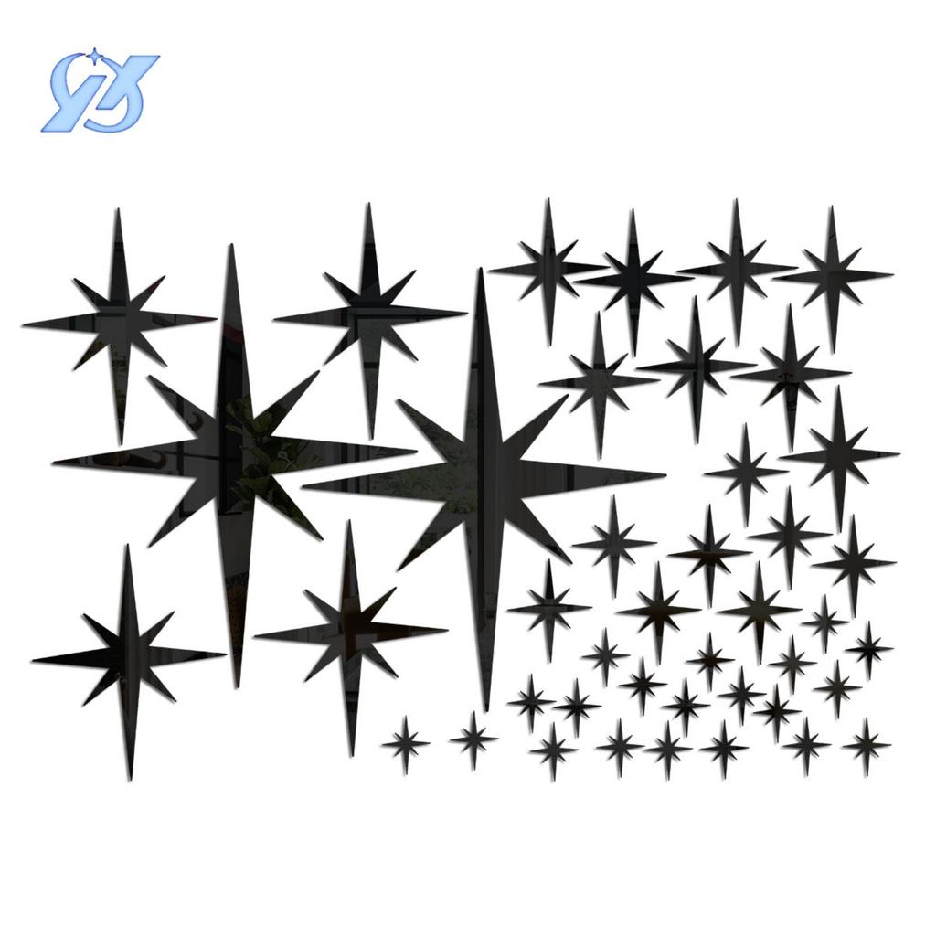 Starry Mirror Acrylic Wall Stickers Wall Background Decoration Three-dimensional Layout Living Room Bedroom Stickers