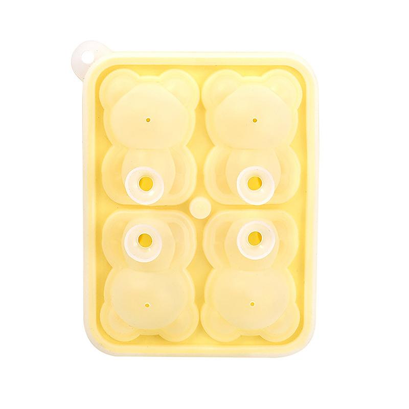 4 сетки 3D форма маленького плюшевого мишки силиконовая форма для кубиков льда Silian Little Bear форма для блоков льда домашнее мороженое коробка для льда форма для льда