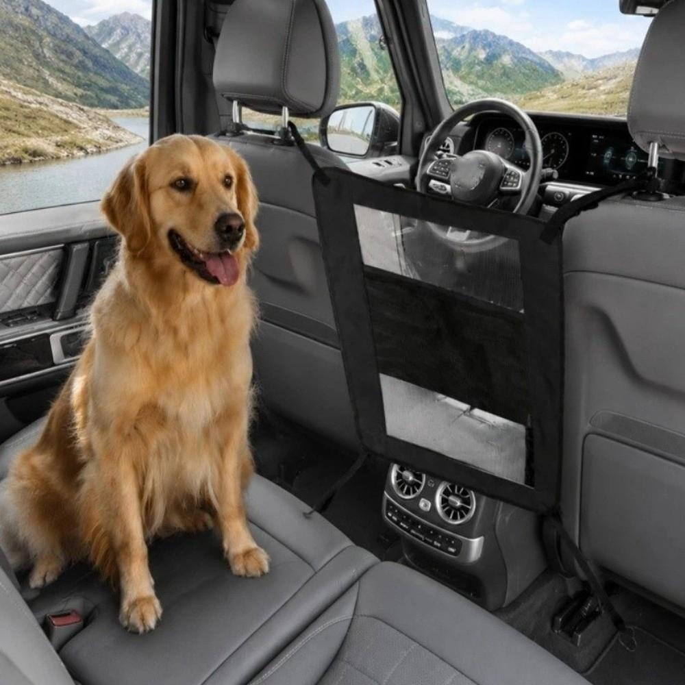 Adjustable Rear Seat Protective Railing Elastic Car Seat Storage Net Pet Restraint