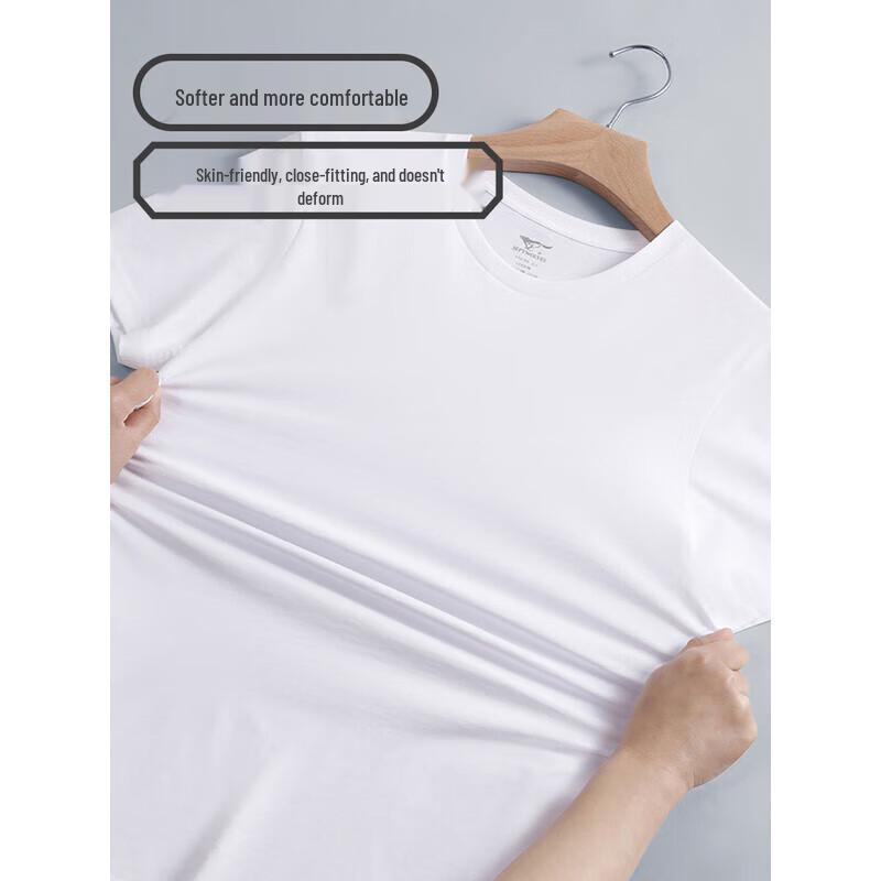 Septwolves Men's 100% Cotton Round Neck Short Sleeve T-Shirt 3-Pack