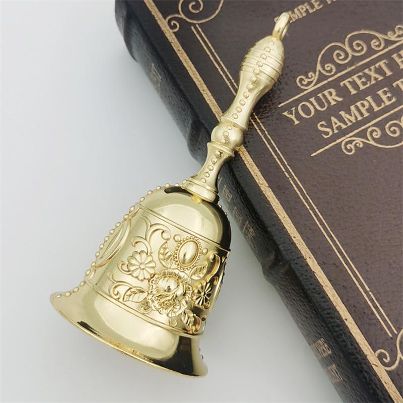 1 шт., ретро металлический тон, европейский стиль, ручной колокольчик, ремесло, украшение, будильник, ремесленный Рождественский колокольчик, ветровой колокольчик, Рождественское ремесло