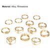 13 шт./компл. кольцо с блестящими стразами Корона Луна Звезда костяшка кольцо для вечеринки