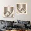 2pcs/set Board Wall Sticker Home Decoration Hollow Wall Sticker Creative Wooden Wall Hanging 3D 3 Colors