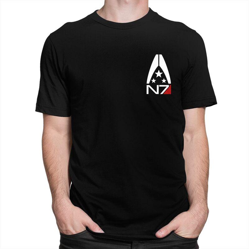 Мужские футболки на заказ с логотипом Альянса N7 из Mass Effect, с коротким рукавом, облегающие, 100% хлопок, подарок