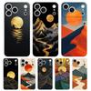Прозрачный чехол для телефона для iPhone 17 Air 16E 16 11 15 14 Pro MAX 12 13 7 8 Plus SE Пасхальный чехол Абстрактный горный восход Солнца Линия