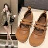 Fashion Fashion Round Toe Shallow Mary Jane Shoes Women Soft Sole Casual Shoes Female Retro Slingback Mule Flats Zapatos 2024