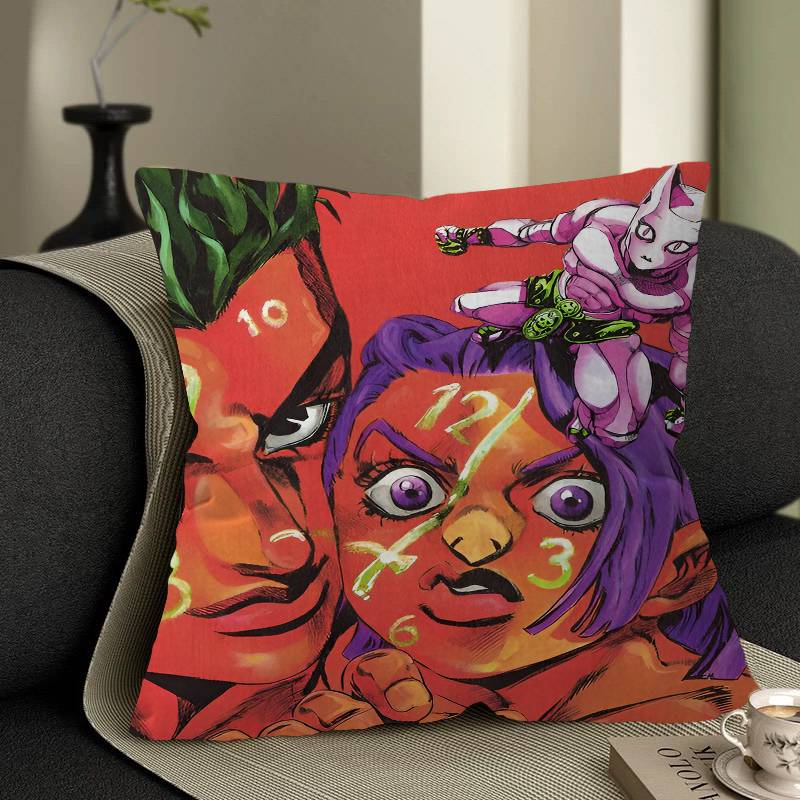 Anime Jojo Bizarre Adventure Retro Pillow Cover Sofa Cushion Cover Home Room Decoration Children Gift