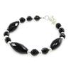 [I9031] - Silver Bracelet 'Mineralia' Black Agate