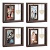 Wooden Double-sided Rotating Photo Frame DIY Photo Ornament Desk Memorial Picture Frame