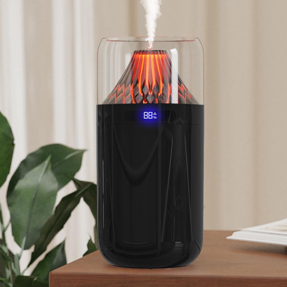 Volcano Air Humidifier with Colorful Night Light 3 Mist Modes Aroma Essential Oil Diffuser for Auto Interior Decoration