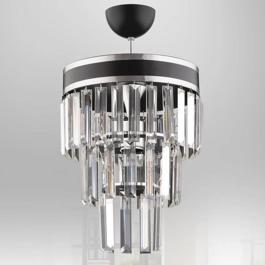 Одиночная трехъярусная хрустальная современная люстра — 4 разных варианта цвета