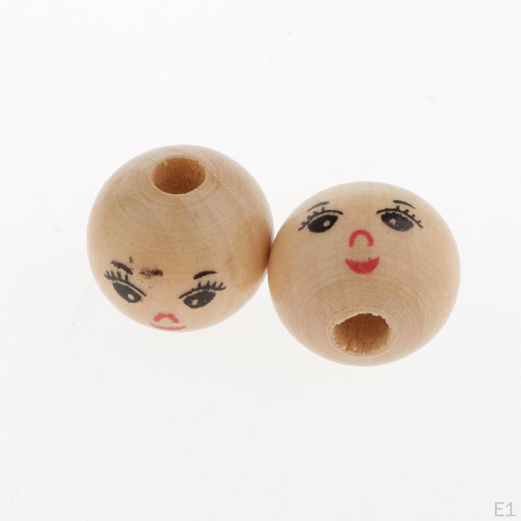 40 Bead Loose Spacer DIY Jewelry Wood Crafts