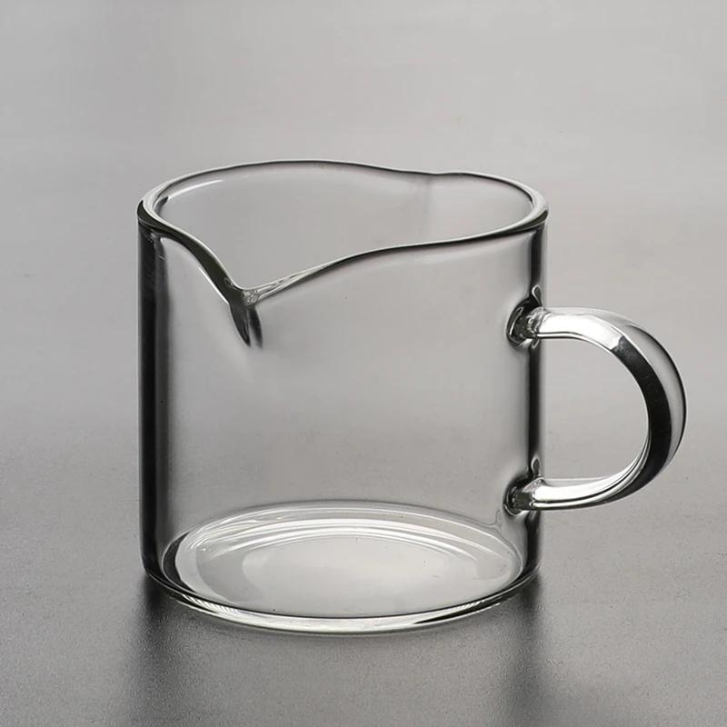 Чашка для экстракта эспрессо, термостойкое стекло, утолщенная мерная чашка, бытовая кухонная для кофе эспрессо, чашка с двумя горлышками, унция