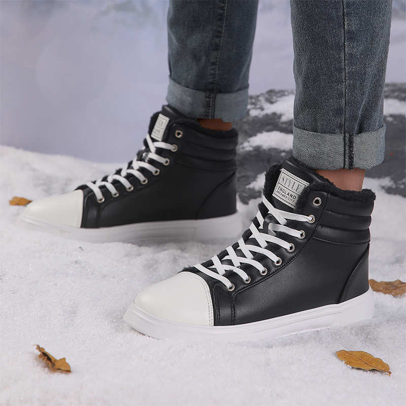 With Ties Cold-proof Women's White Platforms Boot Big Sneakers High Heels Shoes Sports New In Sports-et-leisure Twnis