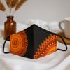 Cloth Face Mask With Filter, Orange Mandala Adult