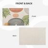 Mid Century Placemats Set of 4, Boho Abstact Sunset Leaf Stripe Decorative Table Mat 12 x 18 Inch Heat Resistant Non Slip Line Fabric Summer Place