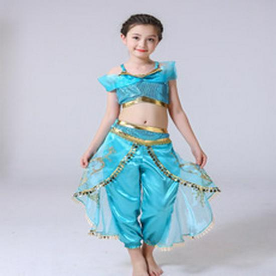 Jasmine Princess Costume - European/American Style Christmas Two-Piece Set for Toddlers