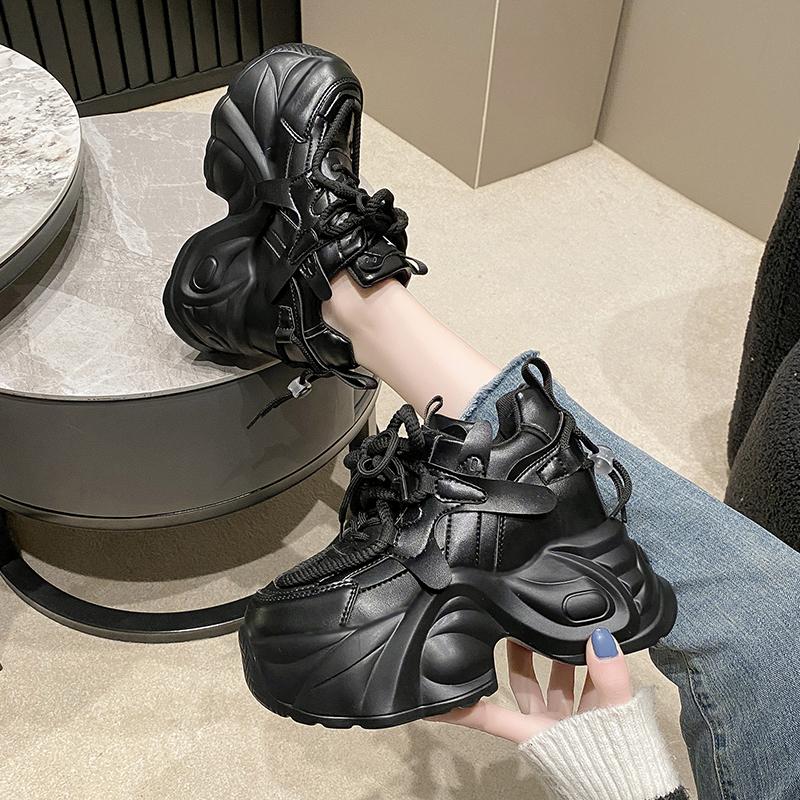 Мода 10,5 см 2024 Женские кроссовки Run Star Высокие на платформе Женская спортивная обувь Белые Черные Повседневная модная обувь Вулканизированная обувь Feme