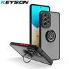 KEYSION Матовый чехол для Samsung A53 A33 A73 5G A23 A13, прозрачная противоударная задняя крышка с кольцом-подставкой для телефона Galaxy A52S A72 A32