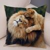Africa Lion Pillow Case Decor Wild Animal Pattern Print Pillowcase Super Soft Plush Cushion Cover for Car Sofa Home 45x45cm
