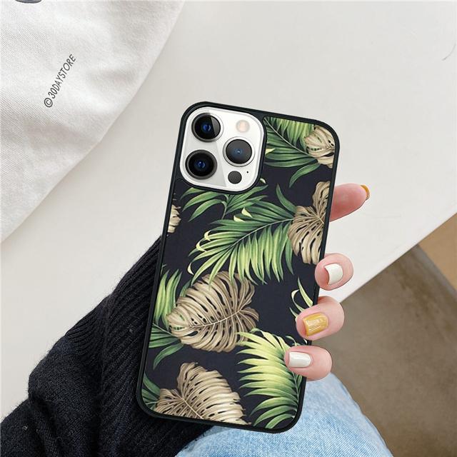 Monstera Flower Tropical Green Leaves Phone Case Cover for iPhone 17 Air 16 15 14 13 11 12 Pro Max PlusS Coque